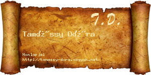 Tamássy Dóra névjegykártya
