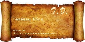 Tamássy Dóra névjegykártya