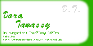 dora tamassy business card